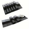 30*180CM Bamboo Weave PVC Table Runner Wipe Clean Woven Vinyl Dining Table Decoration For Home Coffee Indoor Outdoor