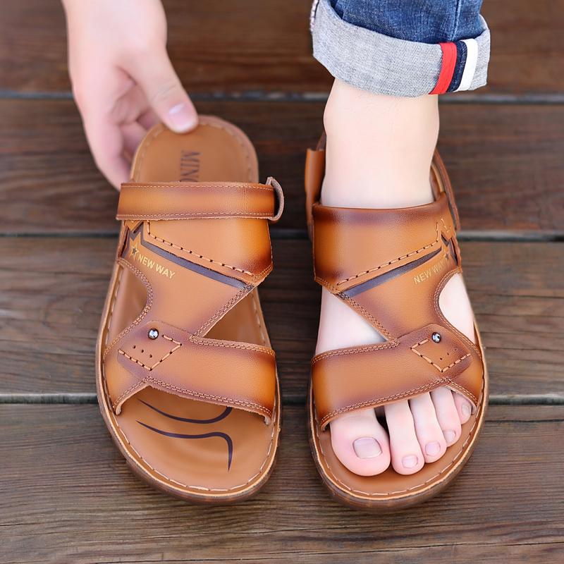 Marke Klassische Herren Sandalen Sommer Echtleder Sandalen Herren Outdoor Lässige Leichte Sandale Mode Herren Weiche Sneaker