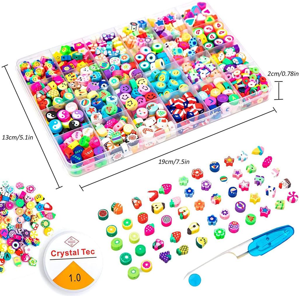 Colorful Polymer Clay Beads DIY Set: Straight Hole Fruit Beads for Bohemian Jewelry Accessories