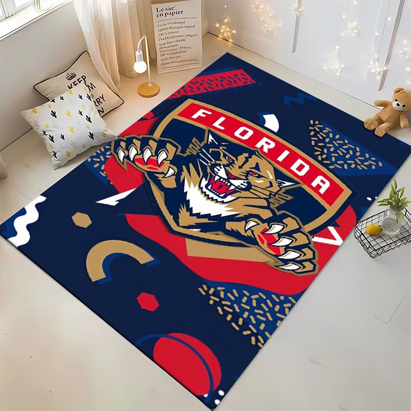 "Florida Panthers Logo Rug Design - Non-slip rug suitable for living room and bedroom sofas"