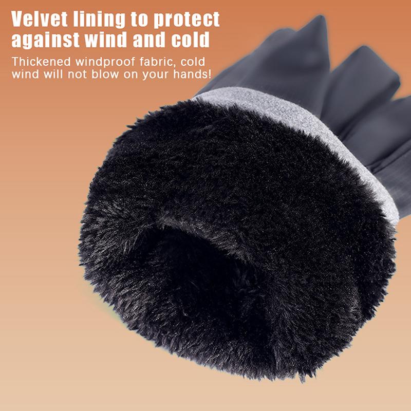 Winter Cycling Gloves Men's Motorcycle Winter Warm Touch Screen Gloves Outdoor Waterproof Windproof Keep Warm Road Bike Gloves