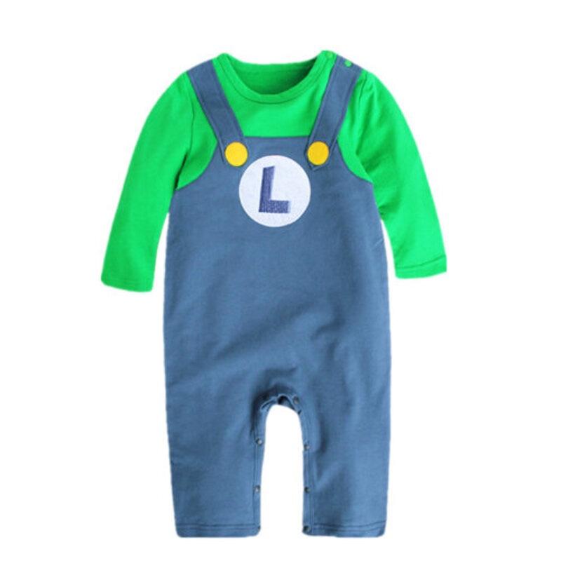 Super Mario Cartoon Cotton Onesie For Babies Cosplay Outfit For Boys And Girls