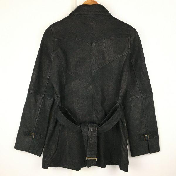 MISS ALICE Sheepskin Leather Coat Women M Black(USED)