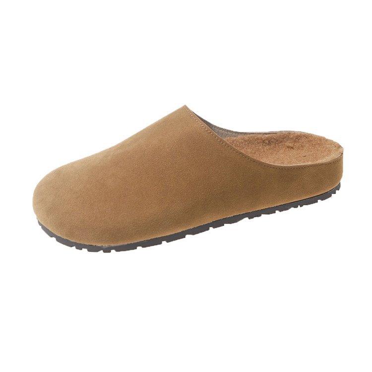 Comfortable casual shoes platform-soled bag head half slippers velvet Boken shoes loafers autumn and winter wear soft-soled single shoes women's shoes