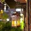 Vintage Solar Powered Metal Lanterns - Flickering Flameless Candle LED Lamp Waterproof Hanging Decor for Patio, Garden & Outdoor