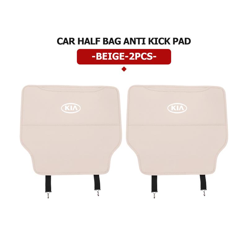 For KIA Leather Car Seat Back Protector Pad Anti Kick Mat Storage Pocket Interior Accessories Stinger Optima Cerato Soul Venga