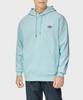 Hanorac din French Terry Relaxat cu Logo Mic Brodat Culoare Iced Aqua