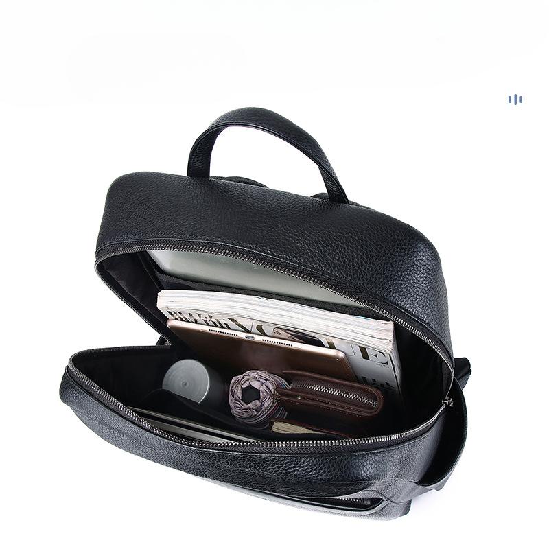 Lässiger Herrenrucksack, großer Business-Rucksack aus echtem Leder im Herrenstil mit einem Gefühl von Luxus