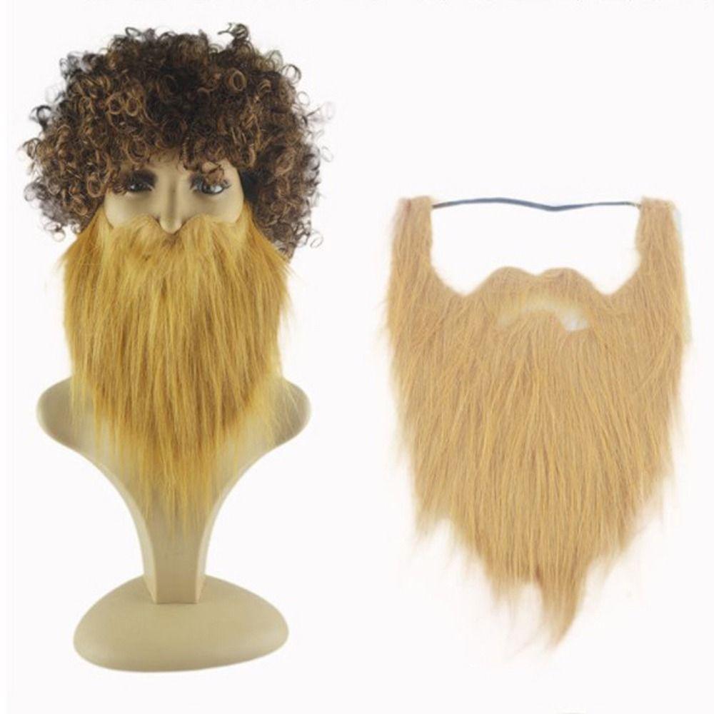 Afro Men's Fake Beard Wig Funny Halloween Cosplay Wig Fashion Wig Beard Makeup Party