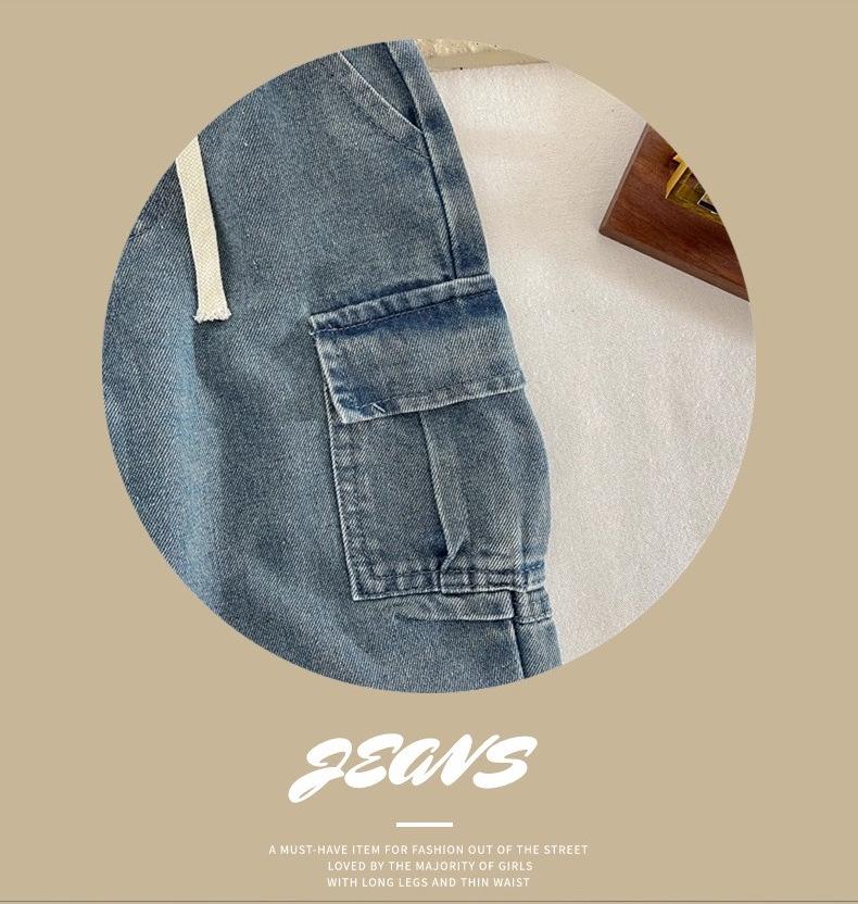 Spring 2025 Cool Multi-Pocket Jeans for Boys - Casual Children's Long Pants