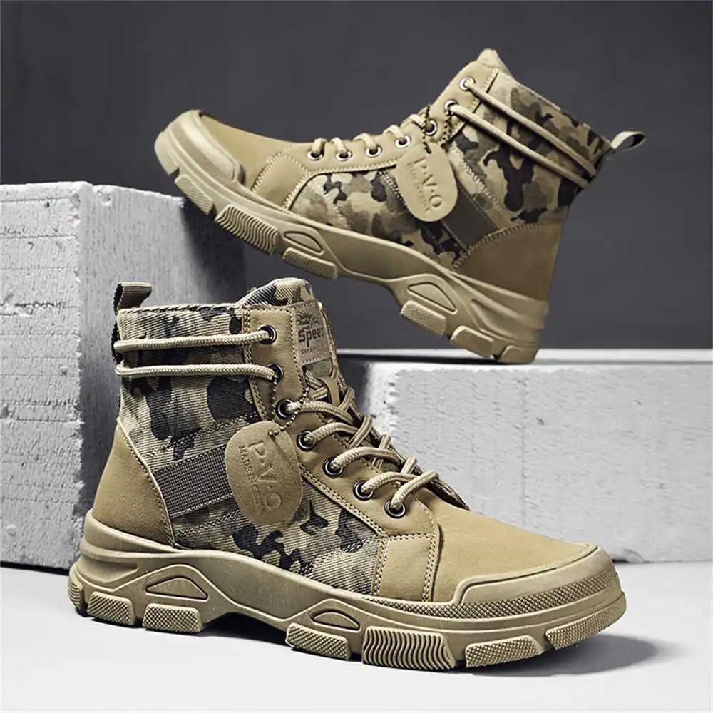 Rubber Sole Mid Calf Shose Brown Boots Mens High Top Men's Shoes Sneakers Sport Sapatos Zapato Sports Health Releases