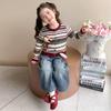 Girls' Korean Striped Cardigan & Baby Jeans Autumn Set 2025