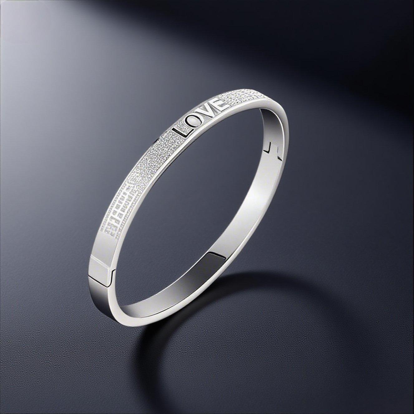 Women’s Fashion Love Titanium Steel Bracelet - Clasp Design, Durable Colorfast Jewelry