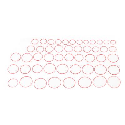 49pcs 0.9mm Height Watch Rubber Washer 16 To 40mm Diameter Red Waterproof Flexibility Watch Rubber