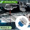 Universal Oil Drain Plug Anti Leakage Oil Pan Drain Bolt Screw Thread Repair Aluminum 2 Set with Gasket Silver Tone Blue Magnetic M16x1.5