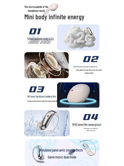 Monster C01 Bluetooth Open-Ear Bone Conduction Wireless Headphones, Ultralight and No-Feel Over-Ear Design