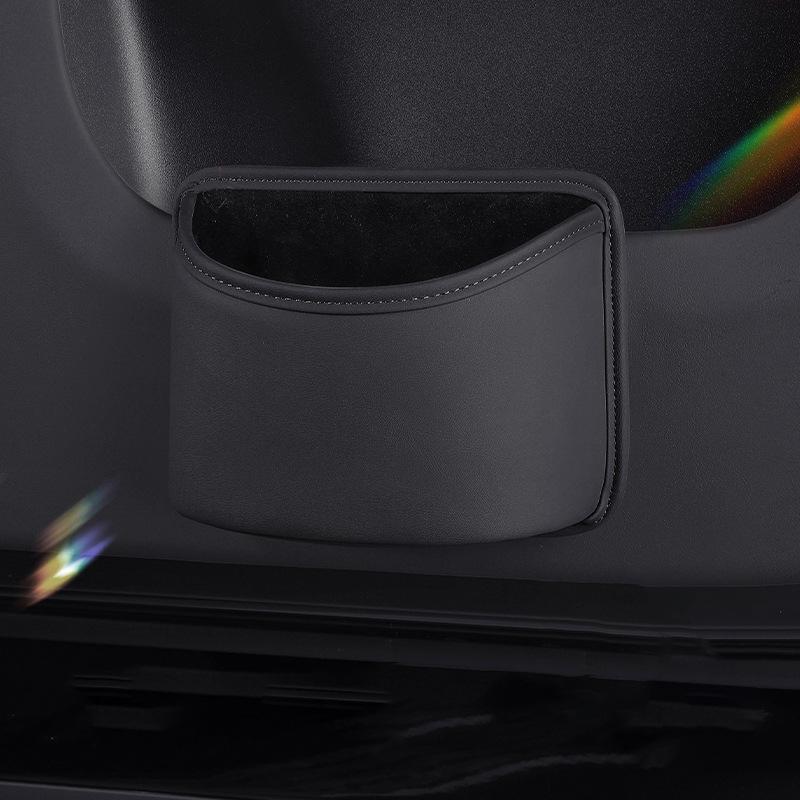 PU Leather Car Storage Box, Multifunctional Portable Trash Can, Suitable for Door Side Car Seat Back Hanging Organizer