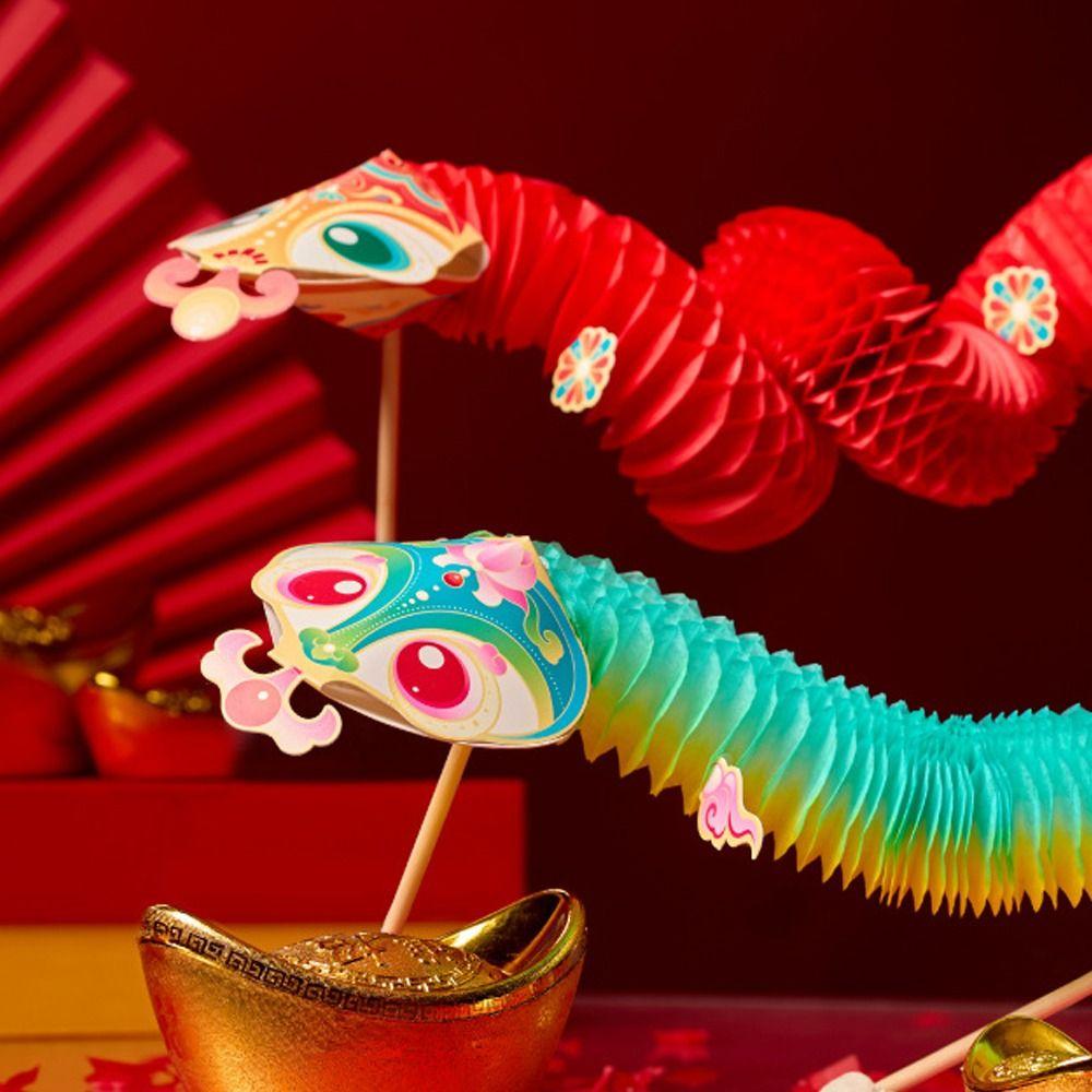 Cartoon Chinese New Year Snake Garland Paper Spring Festival Supplies  Good Luck Decoration