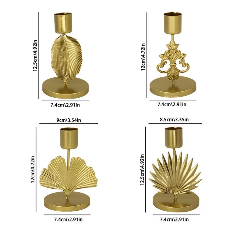 Iron Taper Candle Holder Unique Leaf Candle Stand For Wedding Dining Table And Party Decoration