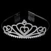 Korean Style Children's Jewelry Electroplated Thick Silver Headband Rhinestone Heart Crown Tiara Wedding Accessories