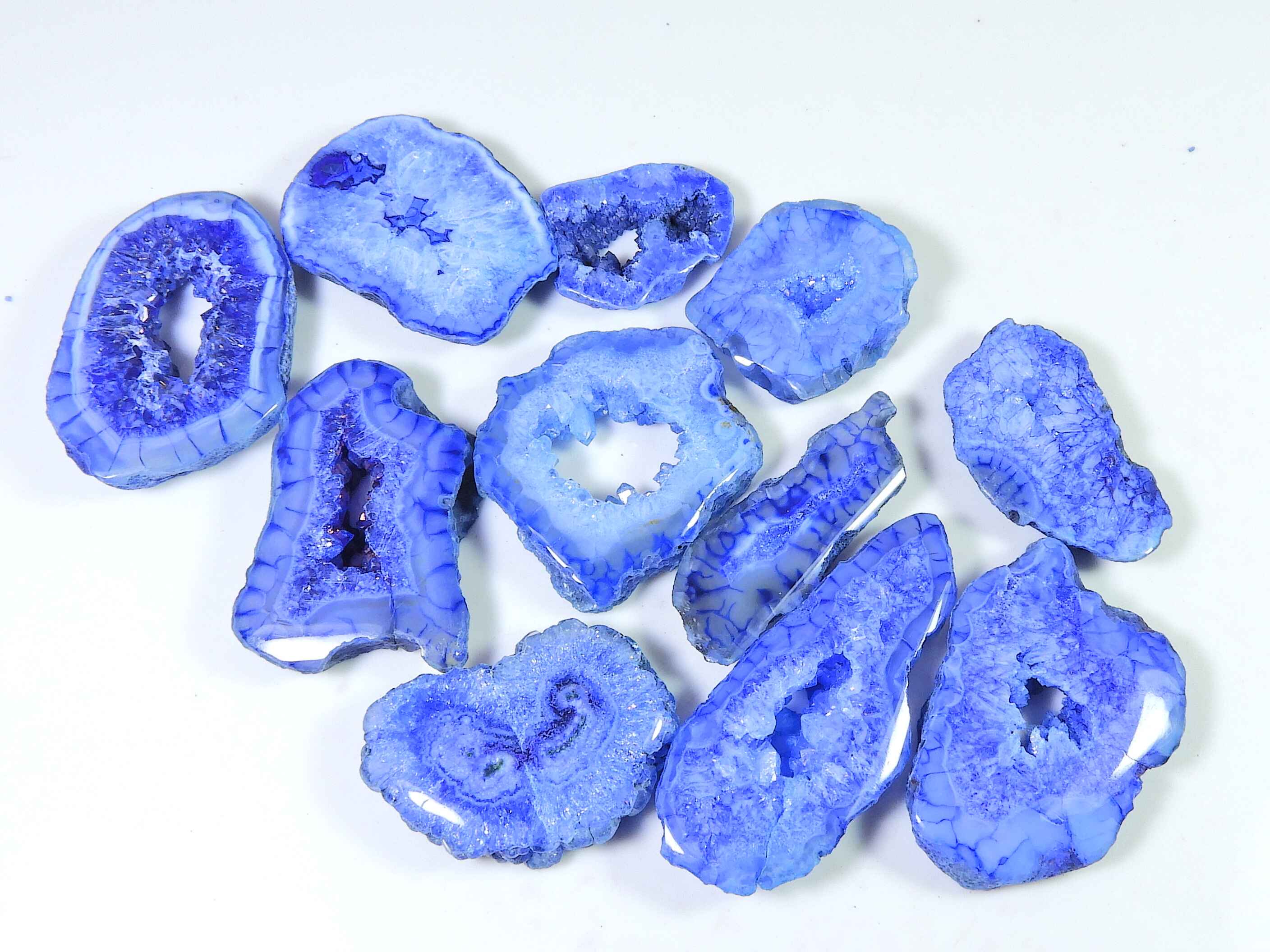 

304Cts. Natural Solar Druzy Agate Cabochon Loose Gemstone 11Pcs Lot 20-34MM RQ-1449