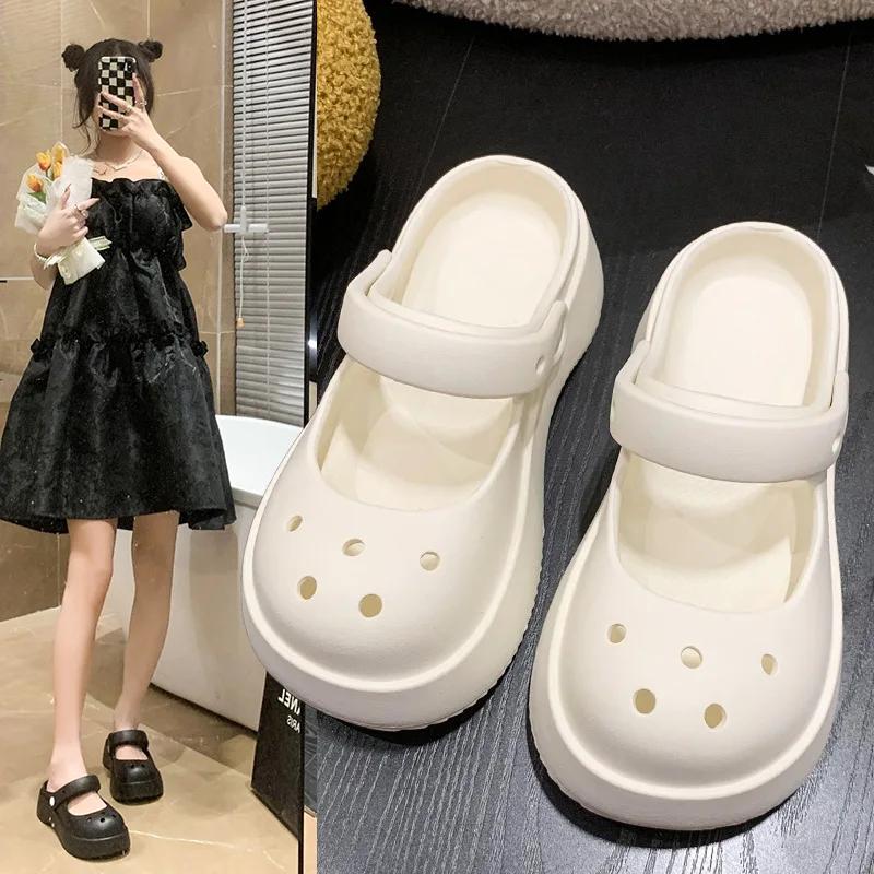 Women's Sandals Summer 2024 Outdoor Slides Soft Sole Garden Shoes Female Indoor Thick Bottom Non-slip Sandals Chaussure Femme