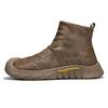 Men's Boots High Cut Workwear Shoes Autumn New Pleated Non Slip Comfort Thick Soled Wear-resistant Fashion Flat Boots