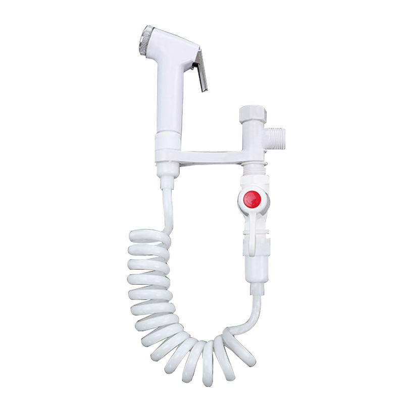 1Set Handheld Toilet Bidet Tap Handheld Shower Sprayer Female Hygeian Flushing Device Kit ABS Portable Bidet Sprayer Set