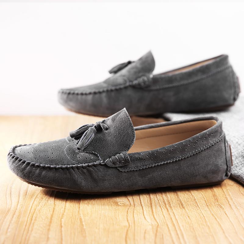 Fashion Elegantes Style Mens Shoes Casual Spring Summer Men Loafers Tassel Leather Moccasins Men Comfy Breathable Slip On Boat Shoes