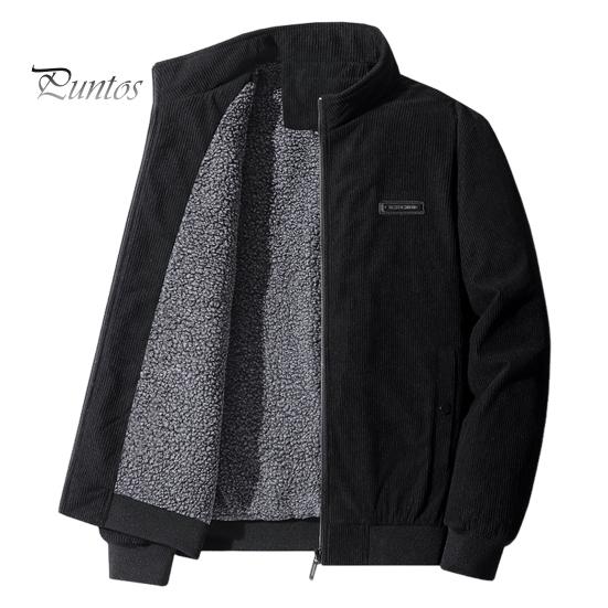 

Осенне-зимняя куртка, пальто с воротником-стойкой, длинными рукавами, бархатной подкладкой, застежкой-молнией, карманами, однотонная повседневная верхняя одежда M чёрный