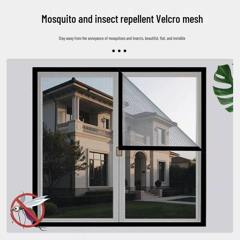 Nano Mesh Home Window Screen with Tape - Invisible, Self-Install, Encrypted, Hole-Free Mosquito Net