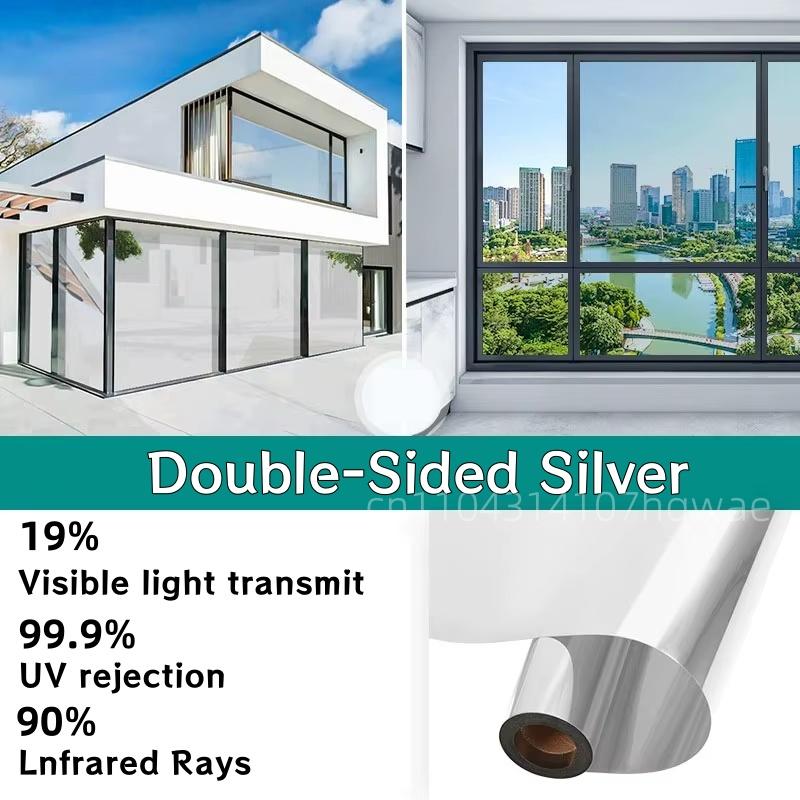 Window Privacy Tint Films One Way Anti Look Mirror Self-adhesive Films Sun Blocking Anti UV Glass Window Sticker Home Decoration
