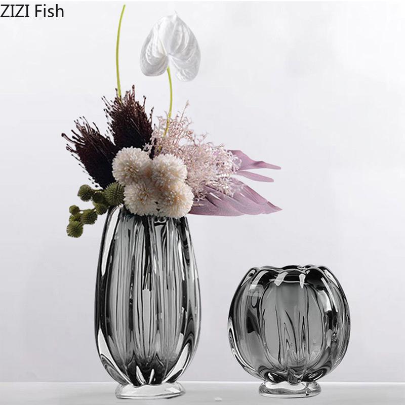 Creative Transparent Vase Plant Pots Table Decoration Minimalist Flowers Arrangement Floral Vases Ornaments Room Aesthetic Decor