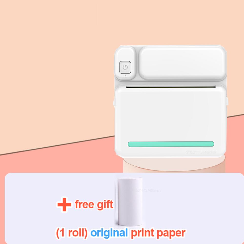 

Портативный термопринтер, мини-карманный принтер для фото-заметок, термопринтер для этикеток, 57 мм, беспроводная бесчернильная печать, Bluetooth-принтеры зелёный