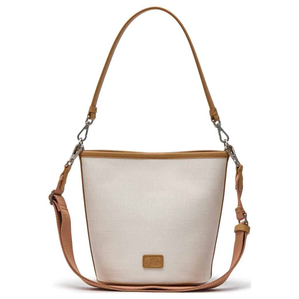 New MLB Cotton Bucket Bag, Shoulder Bag, Crossbody Bag, Handbag Medium Size Unisex Dark Cream 3ABML024L-50CRD