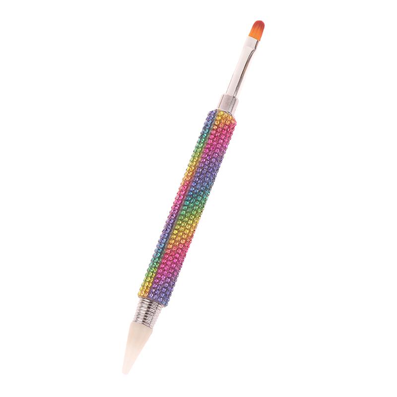 Shiny Diamond Nail Art Brush Double-Ended Dotting Pen Carving Flower Painting Pen Diy Manicure Tool Acrylic Uv Gel Extension