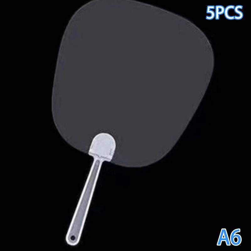 5Pcsmini Transparent Blank Fan Children Diy Blank Hand Fan Stage Performance Hand Fan Decor For Diy Craft Make Hand Graffiti Fan