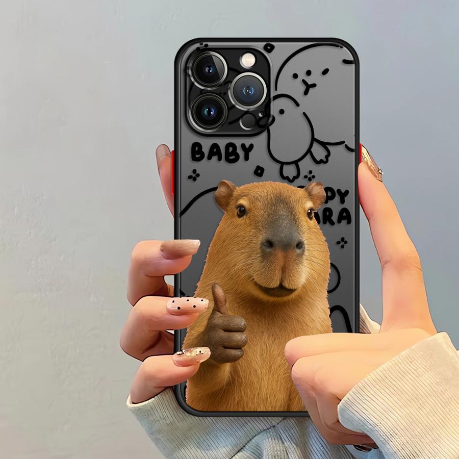 Case for iPhone 17 Pro Max Air 7 8 SE 16 Plus 15 11 13 Mini 14 XS XR 12 Funda Back Phone Cover Capybara Cute Fashion