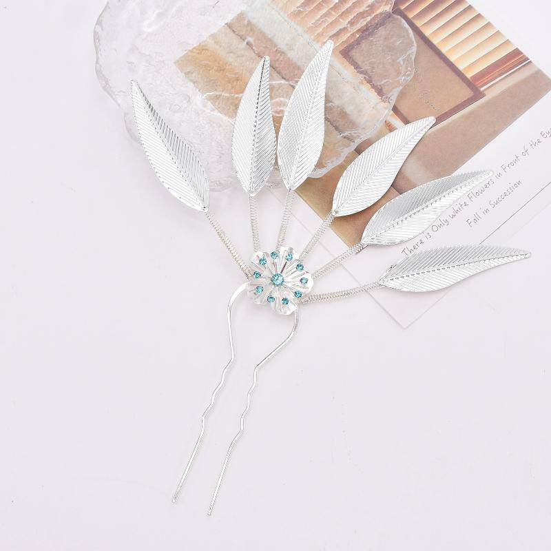 Women Ancient Hanfu Thai Dance Party Headdress Leaf Headwear Hair Clip Umbrella Hair Jewelry Bride Wedding Accessories