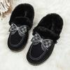 Mao Mao shoes Doudou shoes women's 2025 autumn and winter new warm and velvet Korean version versatile flat-bottomed snow boots women's cotton shoes