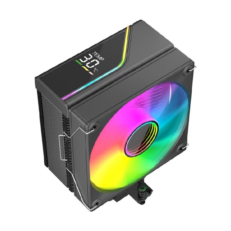 

CPU Cooling Fan Featuring 6 Heat Tubes Temperature Monitoring ARGB Customization Quiet 200W Support чорний