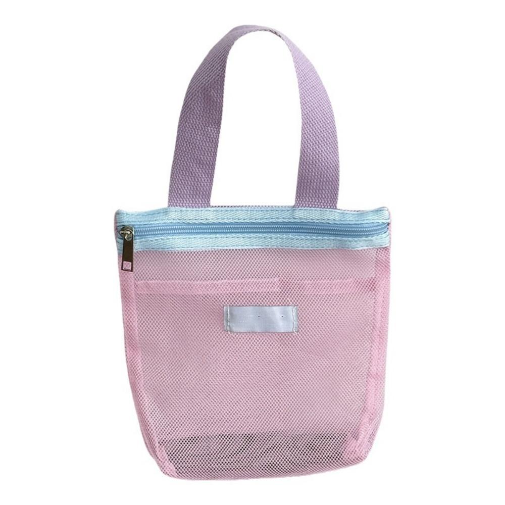 Travel Handbag Mesh Toiletry Storage Bag Cosmetic Pouch Portable Washing Bag For Women Girls Vacation