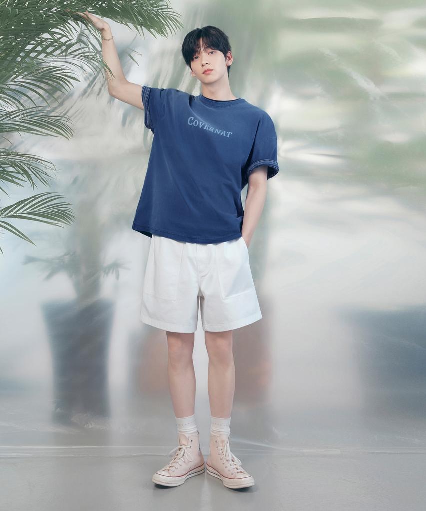 COVERNAT Regular Fatigue Short Denim Shorts White