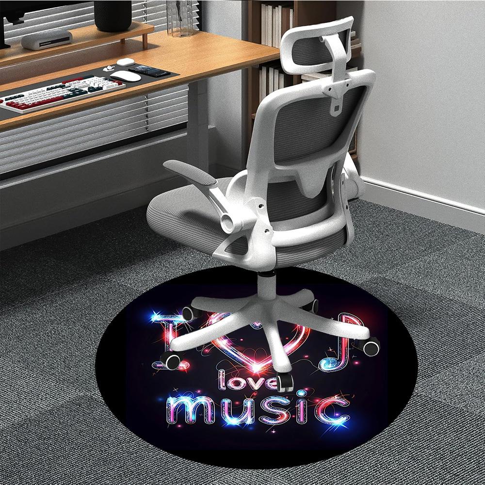

1pc Love Music Heart Chair Carpet for Office, Soft, Non-Slip Polyester Mat, Office, Living Room, Bedroom, Durable Polyester yy251207193 80cm by 80cm
