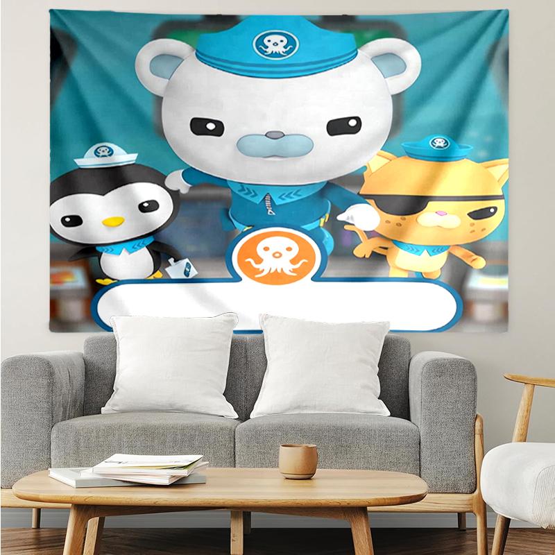 The-Octonauts Print Tapestry, Backdrop, Easy Setup, Ideal for Bedroom, Office & Living Room, with Aesthetic Wall Hanging Decor.