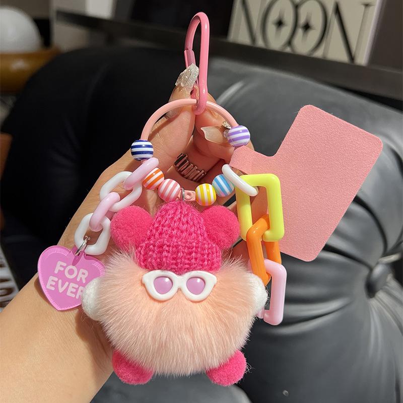Adorable Plush Keychain DIY Cartoon Character Bag Charm for Backpack Keys