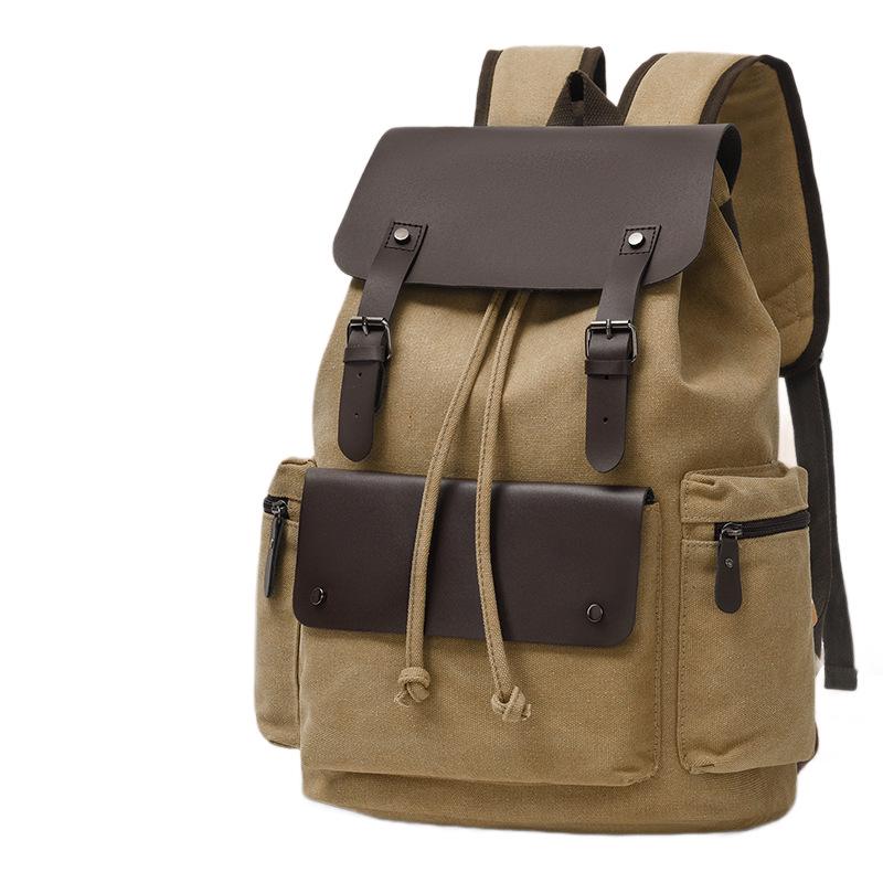 Retro Canvas Drawstring Backpack for Men & Women – Large Capacity, Versatile Travel & Laptop Bag