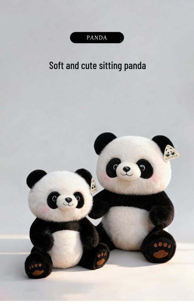 Soft Sitting Panda Plush Toy Doll - Cute Birthday Gift