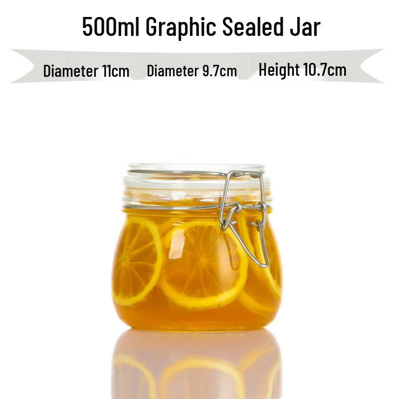 Glass Sealing Jar with Stainless Steel Buckle for Food Storage - Ideal for Tea, Grains, and Cereals In the Kitchen