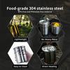 304 Stainless Steel Mug 2pcs Set, Folding Handle Coffee Cup, Outdoor Camping Portable Cookware Pot